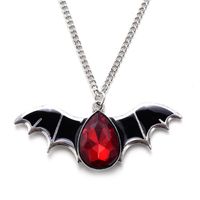Gothic Bat Alloy Inlay Rhinestones Men's Pendant Necklace sku image 1