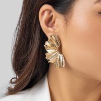 1 Pair Simple Style Leaf Plating Alloy Gold Plated Drop Earrings sku image 1