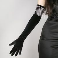 Women's Lady Sexy Solid Color Gloves 1 Pair main image 3