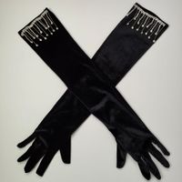 Frau Dame Sexy Einfarbig Handschuhe 1 Paar sku image 3