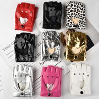 Frau Retro Sexy Herzform Leopard Handschuhe 1 Paar main image 1