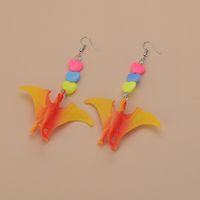 1 Pair Cute Dinosaur Heart Shape Metal Drop Earrings sku image 6