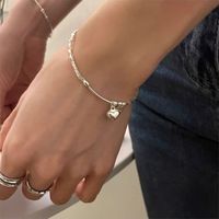 Fairy Style Elegant Heart Shape Sterling Silver Charm Polishing Bracelets main image 3