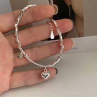 Fairy Style Elegant Heart Shape Sterling Silver Charm Polishing Bracelets main image 4