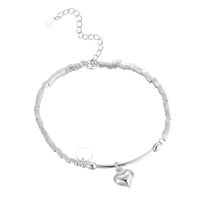 Fairy Style Elegant Heart Shape Sterling Silver Charm Polishing Bracelets main image 2