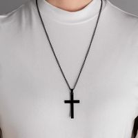 Retro Cross Alloy Plating Men's Pendant Necklace main image 1