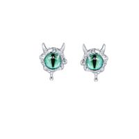 1 Pair Simple Style Devil's Eye Inlay Alloy Glass Ear Studs main image 5