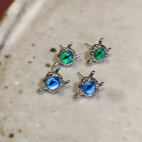 1 Pair Simple Style Devil's Eye Inlay Alloy Glass Ear Studs main image 1