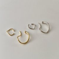 1 Pair Retro Solid Color Plating Copper Gold Plated Earrings main image 2