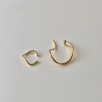 1 Pair Retro Solid Color Plating Copper Gold Plated Earrings sku image 1