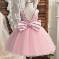 Princess Solid Color Cotton Blend Polyester Girls Dresses main image 3