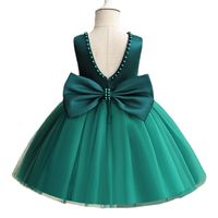 Princess Solid Color Cotton Blend Polyester Girls Dresses main image 5