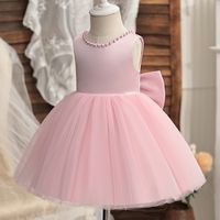 Princess Solid Color Cotton Blend Polyester Girls Dresses main image 6