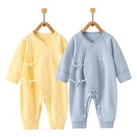 Casual Solid Color Cotton Baby Rompers main image 2