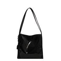 Women's Large Pu Leather Solid Color Streetwear Square Magnetic Buckle Tote Bag sku image 1