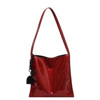 Women's Large Pu Leather Solid Color Streetwear Square Magnetic Buckle Tote Bag sku image 4