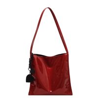 Women's Large Pu Leather Solid Color Streetwear Square Magnetic Buckle Tote Bag main image 4