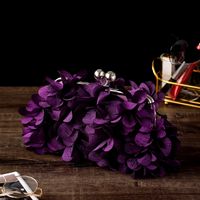 Weiß Violett Dunkelblau Polyester Blume Quadrat Abend Taschen sku image 2