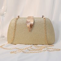 Silver Black Gold Pu Leather Solid Color Square Evening Bags main image 3