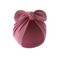 Baby Girl's Baby Boy's Simple Style Solid Color Bow Knot Baby Hat main image 3