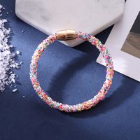 Sweet Colorful Sequin Pu Leather Women's Bangle main image 6
