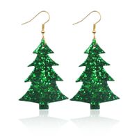 1 Pair Streetwear Christmas Tree Pu Leather Drop Earrings sku image 3