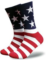 Unisexo Estilo Moderno Bandera Estadounidense Nylon Algodón Jacquard Calcetines De Tripulación Un Par sku image 1