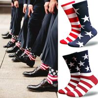 Unisex Modern Style American Flag Nylon Cotton Jacquard Crew Socks A Pair main image 1
