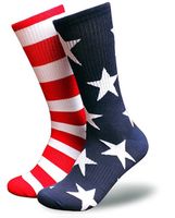 Unisex Modern Style American Flag Nylon Cotton Jacquard Crew Socks A Pair main image 2