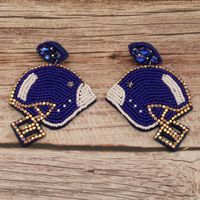 1 Pair Retro Geometric Hat Handmade Beaded Cloth Drop Earrings main image 7