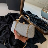 Pink Blue Gold Pu Leather Solid Color Square Evening Bags main image 2