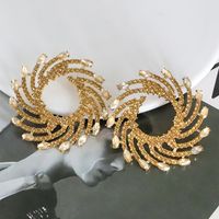 1 Pair Lady The Answer Inlay Alloy Rhinestones Earrings main image 5