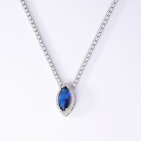 Wholesale Simple Style Devil'S Eye Copper Plating Inlay Rhodium Plated Zircon Necklace Pendant sku image 1