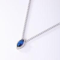Wholesale Simple Style Devil'S Eye Copper Plating Inlay Rhodium Plated Zircon Necklace Pendant main image 2