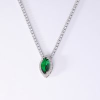 Wholesale Simple Style Devil'S Eye Copper Plating Inlay Rhodium Plated Zircon Necklace Pendant sku image 4