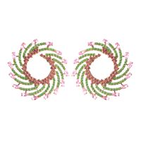 1 Pair Lady The Answer Inlay Alloy Rhinestones Earrings sku image 4