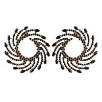 1 Pair Lady The Answer Inlay Alloy Rhinestones Earrings sku image 7