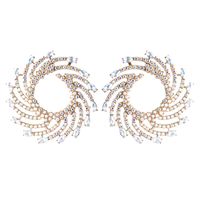1 Pair Lady The Answer Inlay Alloy Rhinestones Earrings sku image 8