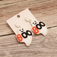 1 Pair Exaggerated Funny Letter Ghost Beaded Cloth Drop Earrings main image 2