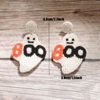 1 Pair Exaggerated Funny Letter Ghost Beaded Cloth Drop Earrings main image 3