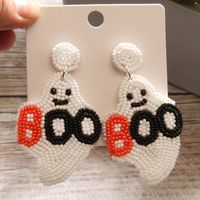 1 Pair Exaggerated Funny Letter Ghost Beaded Cloth Drop Earrings main image 1