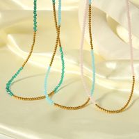 Bohemian Color Block Seed Bead Beaded 18K Gold Plated Women's Necklace main image 1