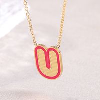 Acier Inoxydable Artistique Style Simple Sucré Placage Émail Lettre Pendentif sku image 21