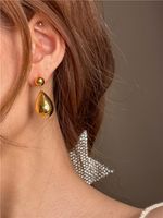 1 Pair Glam Water Droplets Plating Copper 18K Gold Plated Drop Earrings main image 3