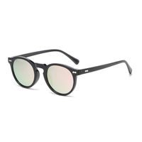 Retro Vintage Style Color Block Tac Oval Frame Full Frame Women's Sunglasses sku image 35