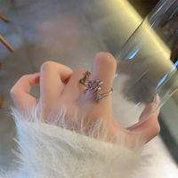 Simple Style Shiny Heart Shape Artificial Crystal Alloy Wholesale Open Rings main image 5
