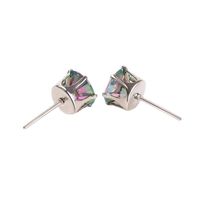 1 Pair Simple Style Round Plating Inlay Copper Zircon Silver Plated Ear Studs main image 2