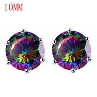 1 Pair Simple Style Round Plating Inlay Copper Zircon Silver Plated Ear Studs sku image 2
