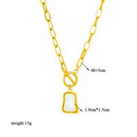 304 Stainless Steel 18K Gold Plated Korean Style Toggle Plating Square Necklace main image 5