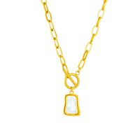 304 Stainless Steel 18K Gold Plated Korean Style Toggle Plating Square Necklace main image 4